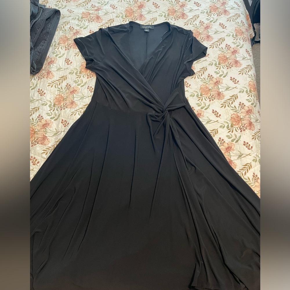 Perceptions Black Maxi Wrap Dress